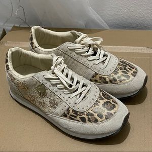 Guess - Beige & Leopard Rhinestone Sneaker